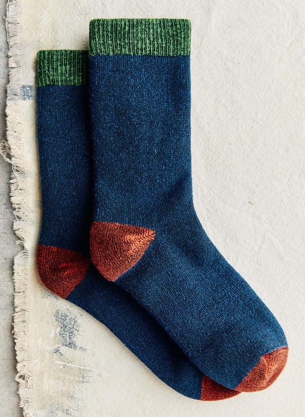 imogene willie boot sock in cabin blue