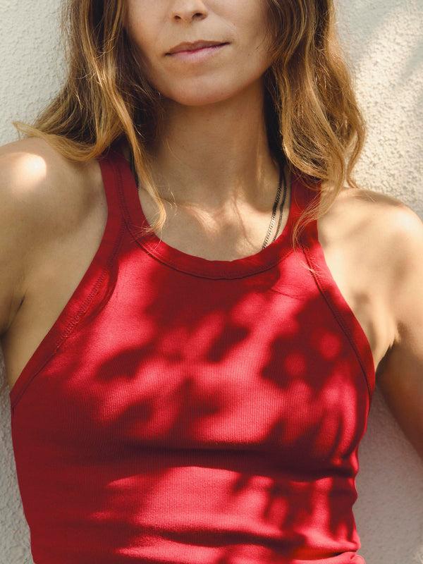 Imogene Willie Cardinal Ribbed Racerback Tank