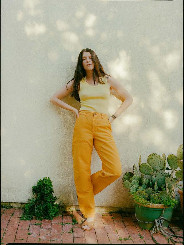 Imogene Willie Clarke Canvas Workpant In Marigold