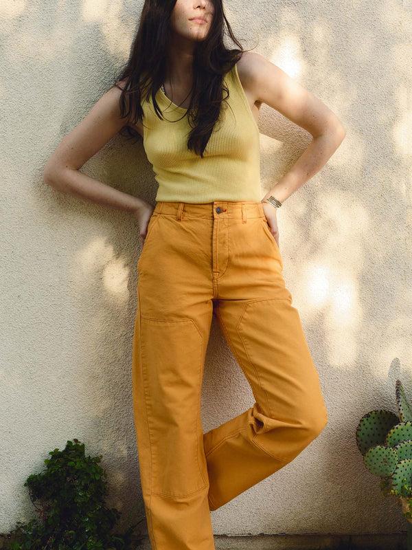 imogene willie clarke canvas workpant in marigold