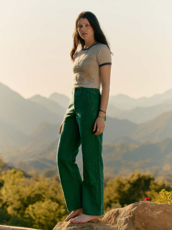 Imogene Willie Clarke Canvas Workpant In Spruce