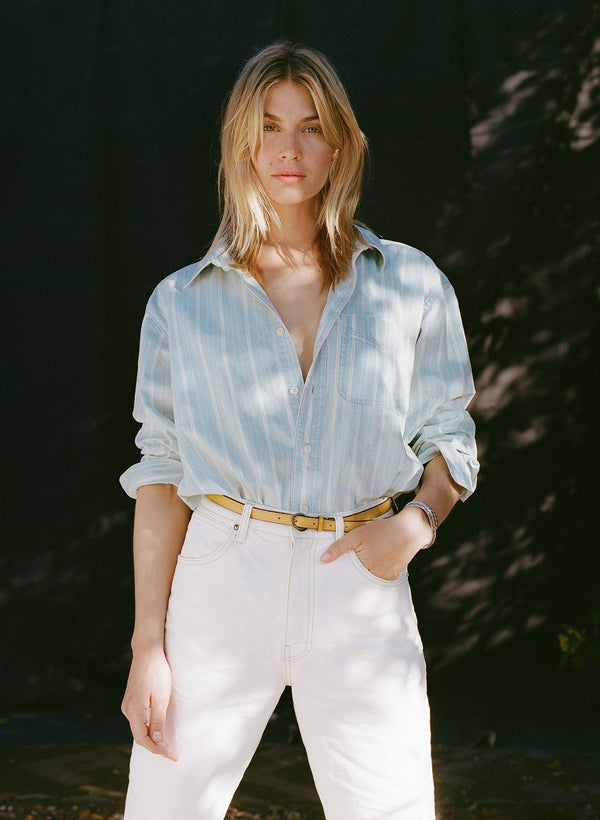 imogene willie clyde striped denim button up