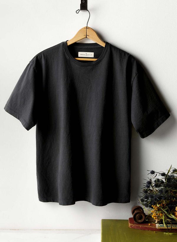 imogene willie faded black knit box crew