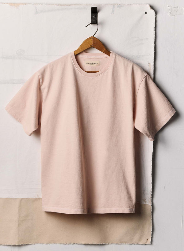imogene willie faded pink knit box crew