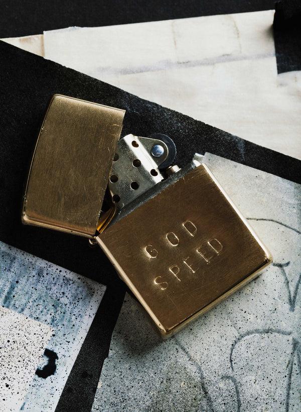 Imogene Willie Hand Stamped “godspeed” Zippo