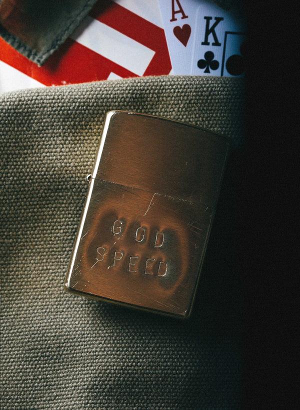 Imogene Willie Hand Stamped “godspeed” Zippo