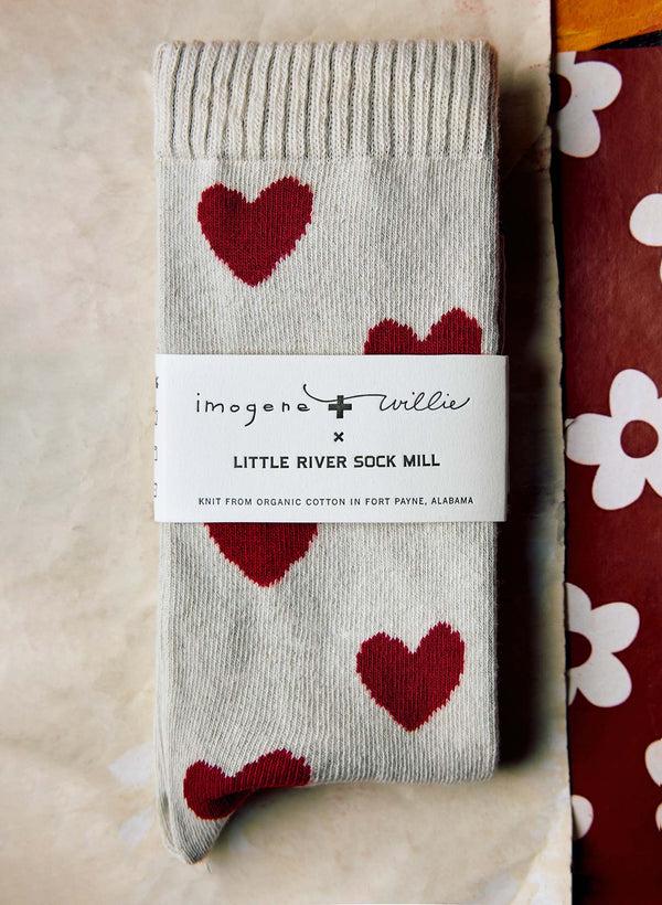 Imogene Willie Heart Sock In Natural