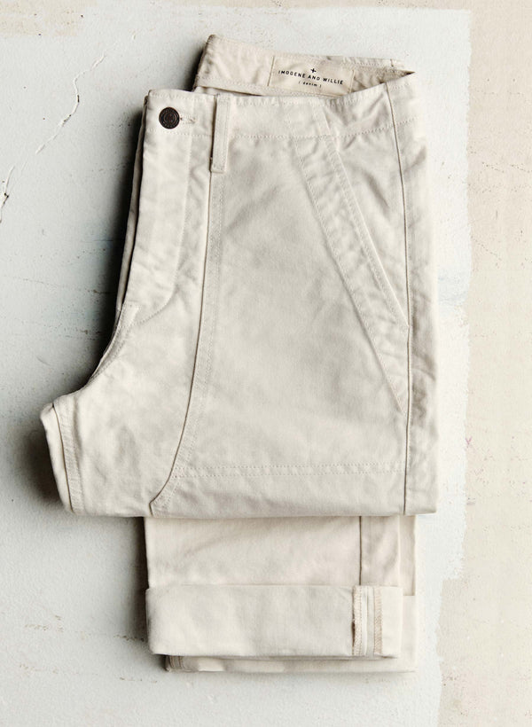 Imogene Willie Hencye Canvas Workpant In Natural