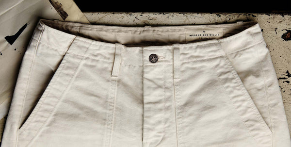 Imogene Willie Hencye Canvas Workpant In Natural
