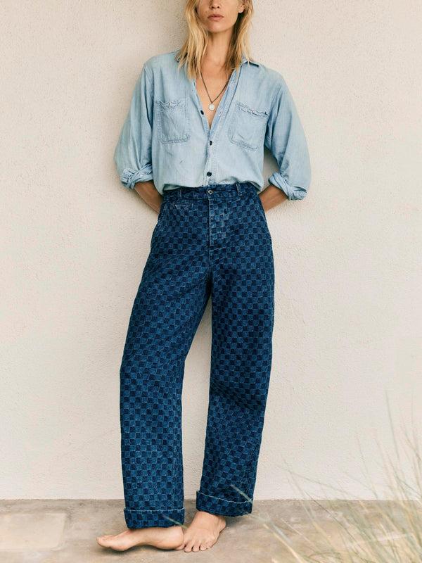 Imogene Willie Logan Washed Indigo Check