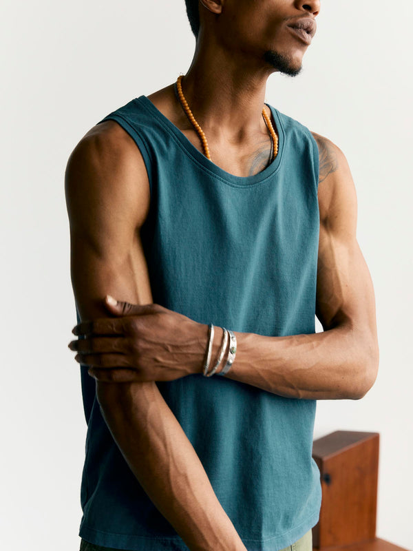 Imogene Willie Midweight Box Tank In Teal