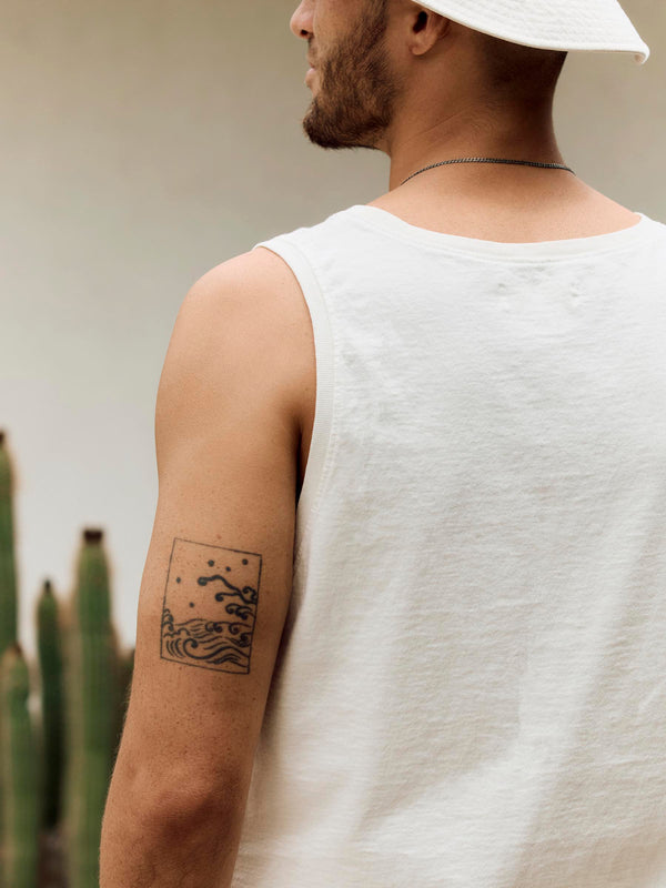 Imogene Willie Midweight Box Tank In Vintage White