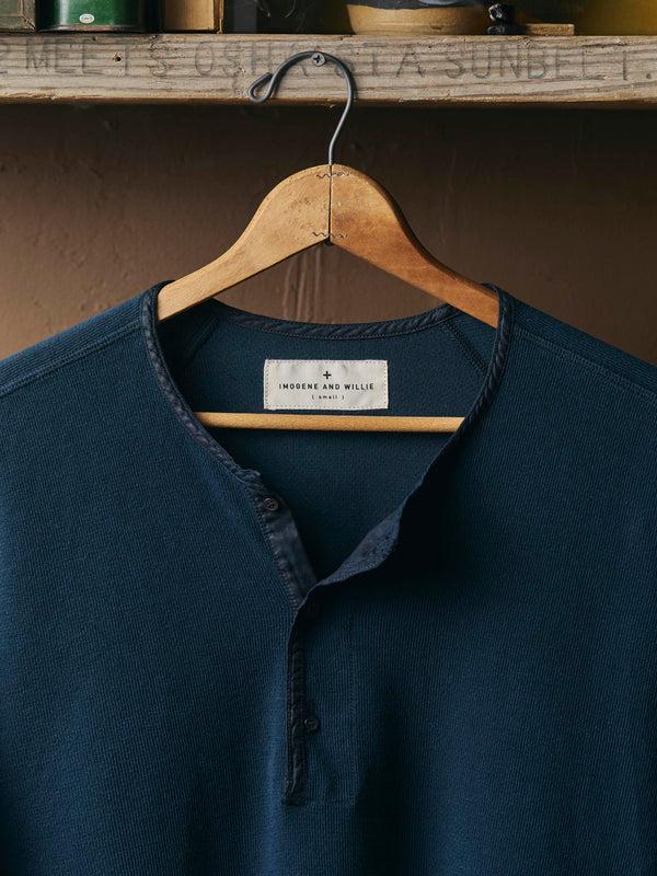 Imogene Willie Midweight Vintage Henley In Navy