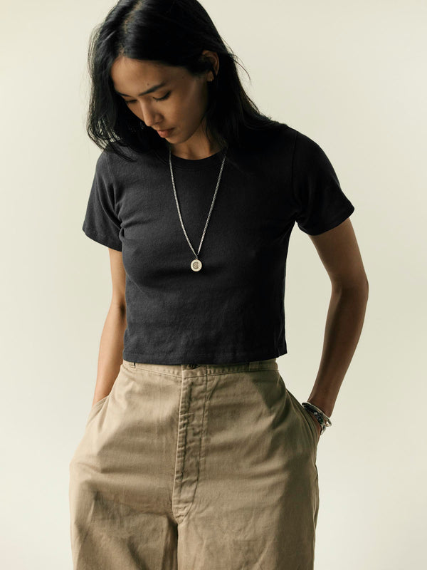 Imogene Willie The Baby Tee In Faded Black