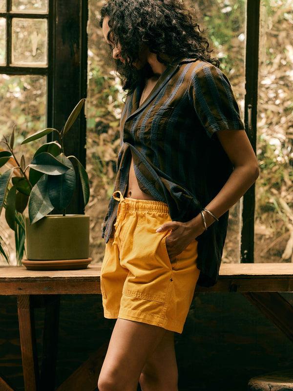 Imogene Willie The Canvas Lounge Short In Marigold