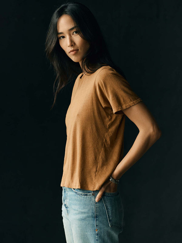 Imogene Willie The Cotton Hemp Tee In Field Brown