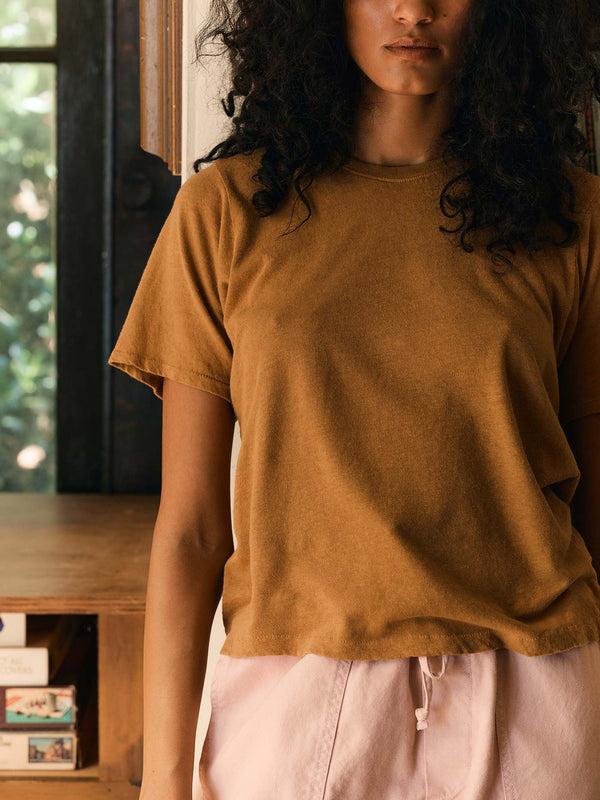 imogene willie the cotton hemp tee in field brown