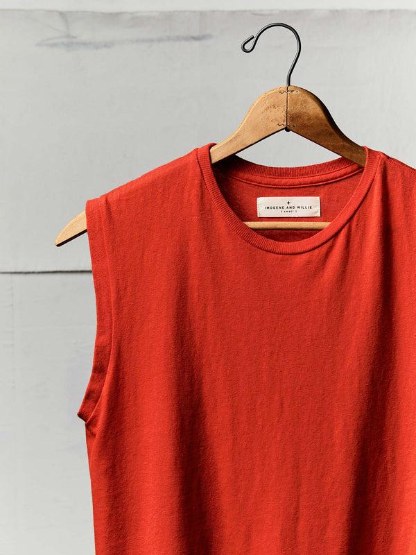 Imogene Willie The Cotton Muscle Tee In Poppy