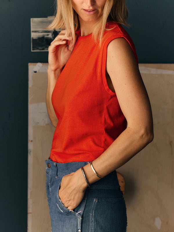 Imogene Willie The Cotton Muscle Tee In Poppy