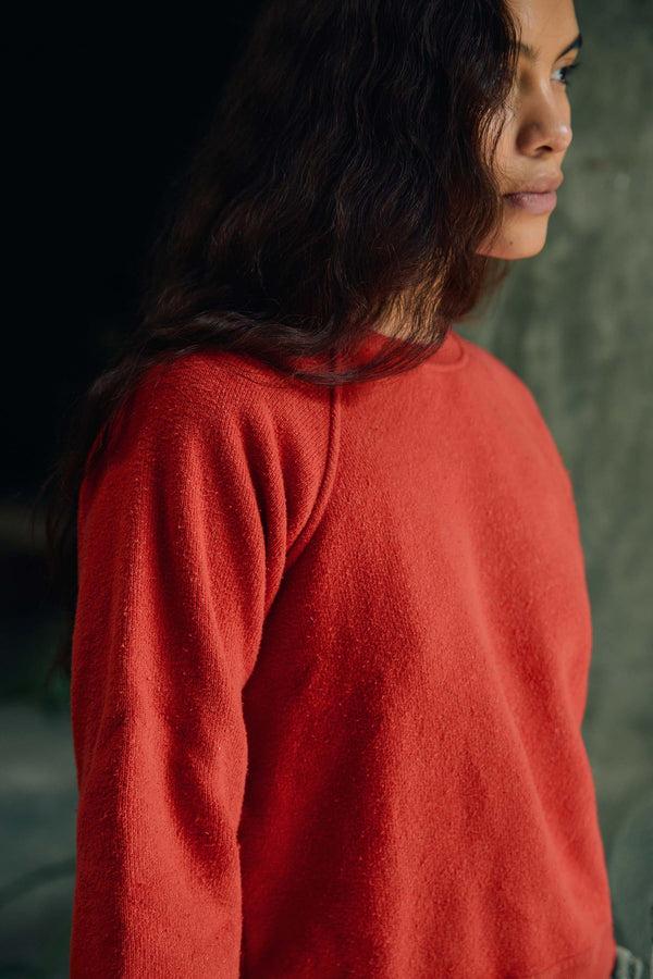 Imogene Willie The Cut Sleeve Sweatshirt In Poppy