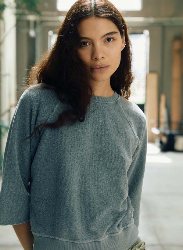 Imogene Willie The Cut Sleeve Sweatshirt In Sage