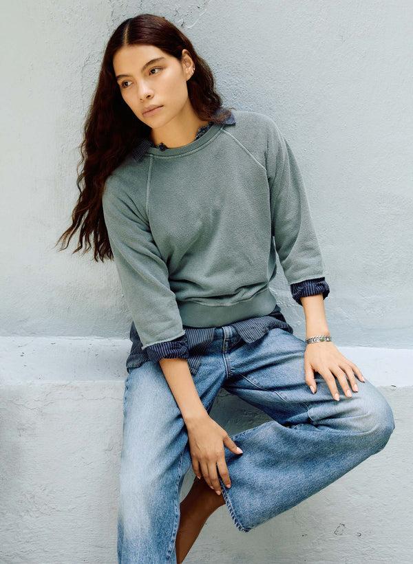 imogene willie the cut sleeve sweatshirt in sage