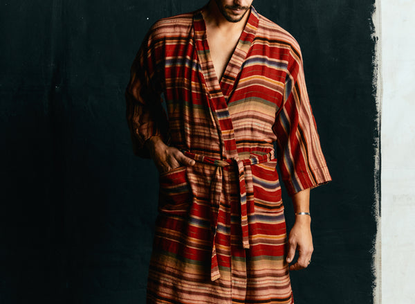 Imogene Willie The Ojai Robe In Coastal Stripe