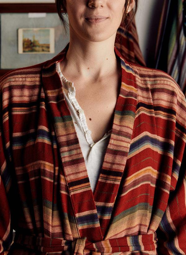 imogene willie the ojai robe in coastal stripe