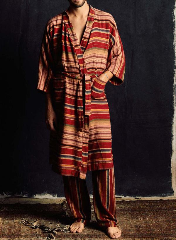 imogene willie the ojai robe in coastal stripe