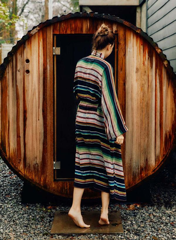 imogene willie the ojai robe in mesa stripe