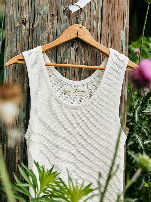 Imogene Willie The Vintage Tank In Open Knit White