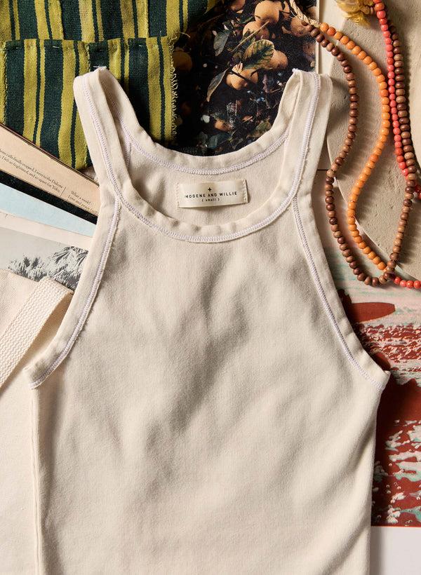 Imogene Willie Vintage White Ribbed Racerback Tank