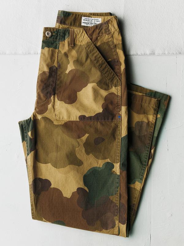 imogene willie oliver military trouser in painted camo