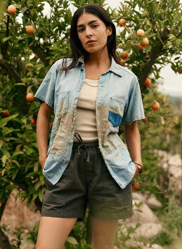 Imogene Willie The Canvas Lounge Short In Faded Black