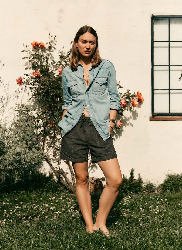 imogene willie the canvas lounge short in faded black