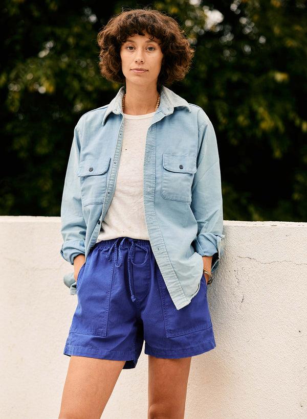 Imogene Willie The Canvas Lounge Short In Klein Blue