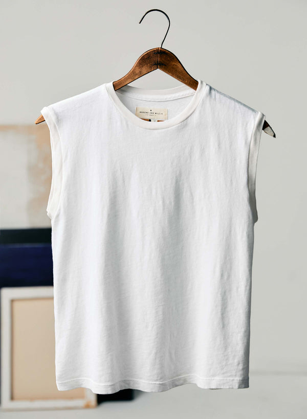 Imogene Willie The Cotton Muscle Tee In Vintage White