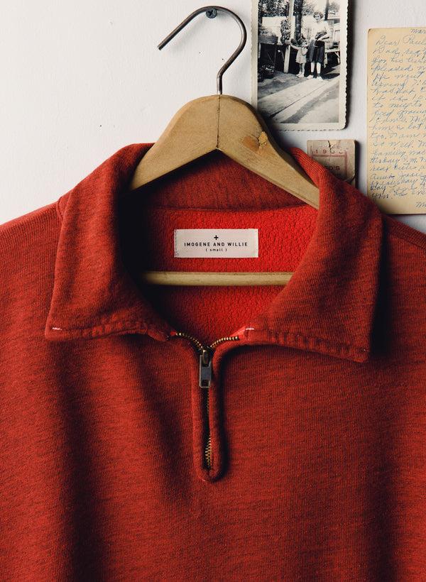 Imogene Willie The Quarter Zip Heather Red Pullover