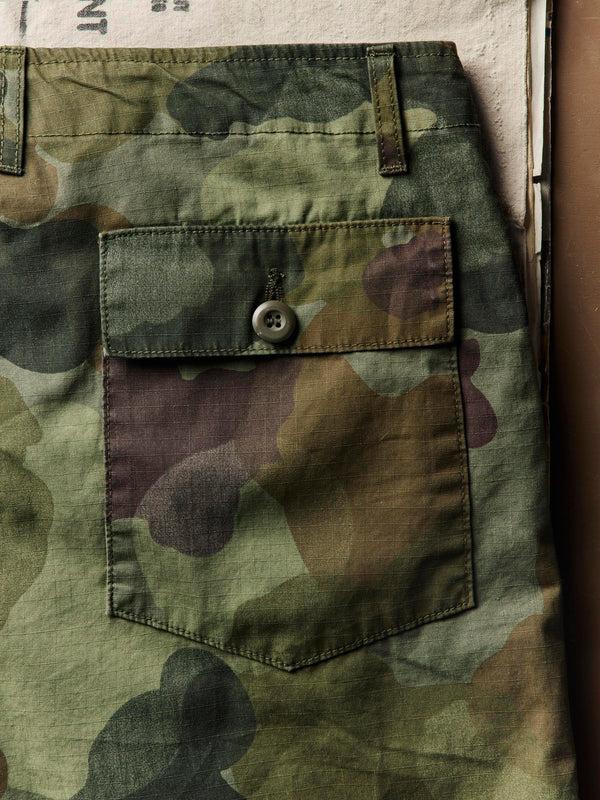 Imogene Willie The Ripstop Fatigue Short In Painted Camo