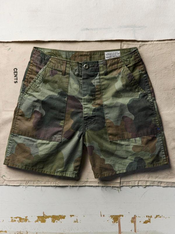 Imogene Willie The Ripstop Fatigue Short In Painted Camo