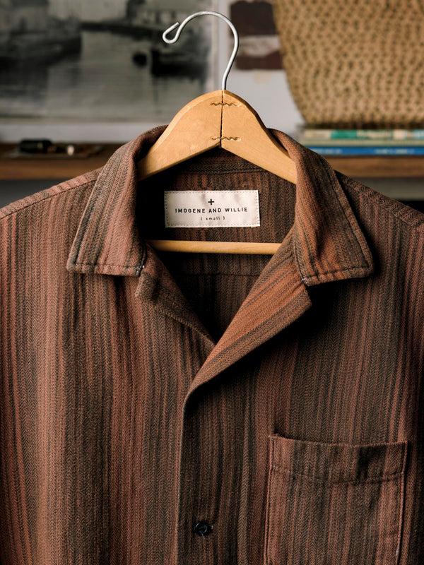 Imogene Willie The Serra Camp Shirt In Overdyed Clay