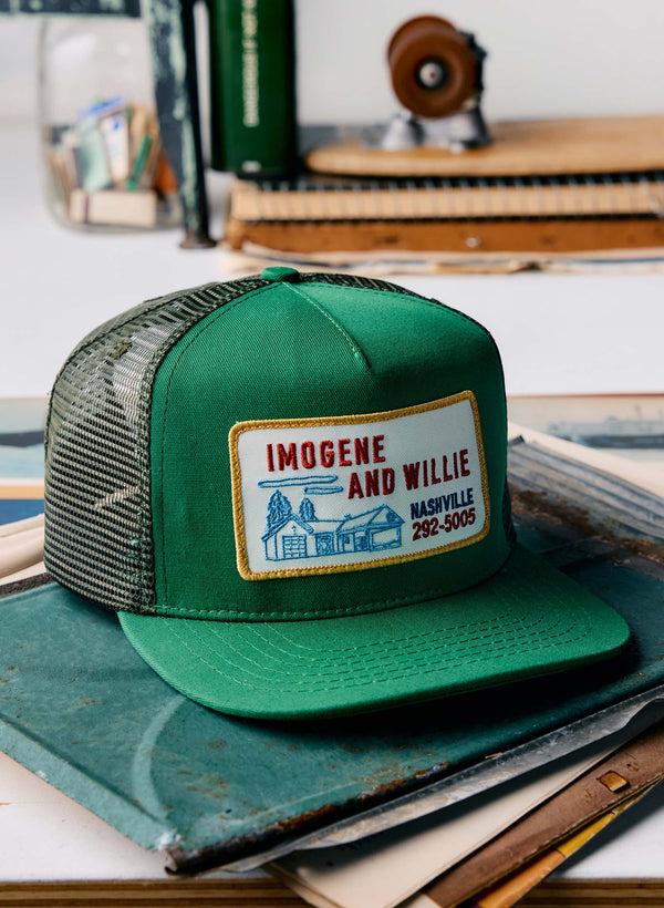 imogene willie the "service station" trucker in kelly green