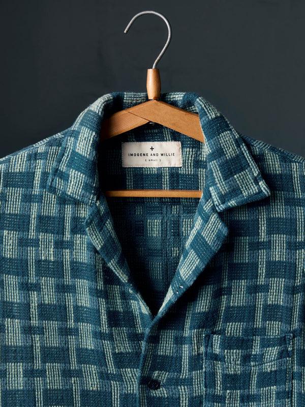 Imogene Willie The Sunfair Shirt In Open Knit Indigo