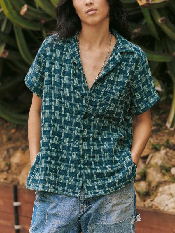 Imogene Willie The Sunfair Shirt In Open Knit Indigo