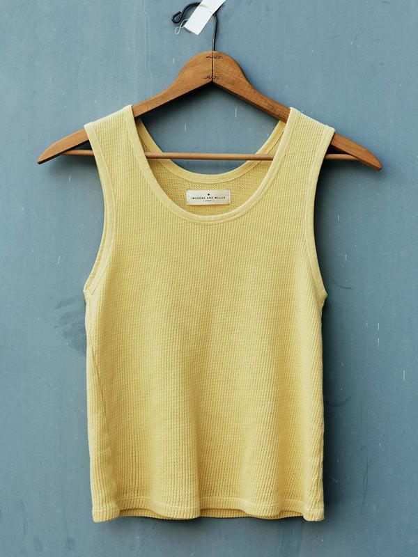 Imogene Willie The Vintage Tank In Open Knit Yellow