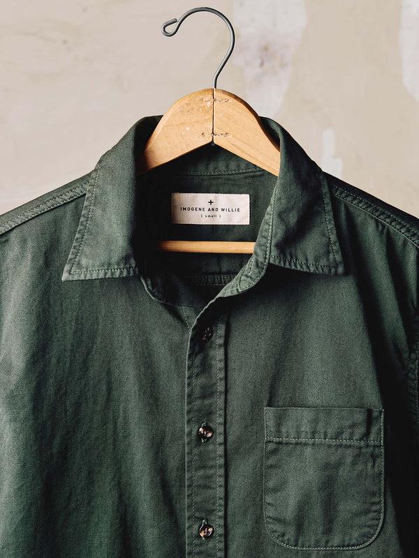 Imogene Willie The Whisper Twill Shirt In Slate Green