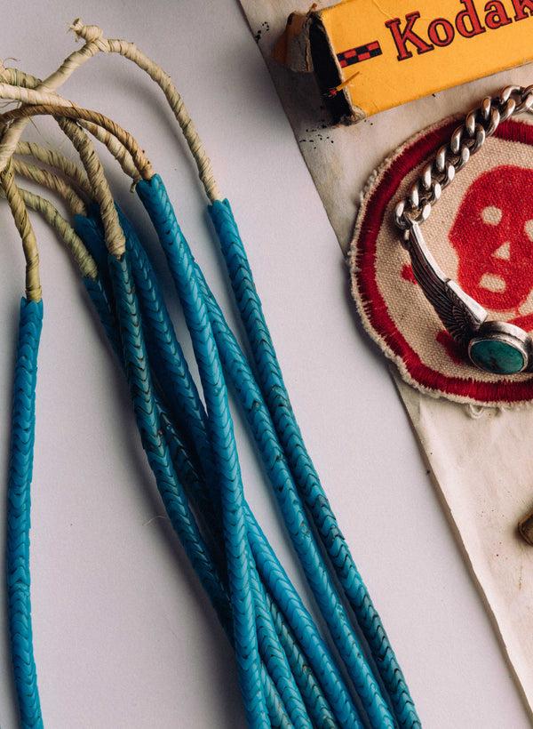 Imogene Willie Vintage African Snake Bead Necklace In Turquoise