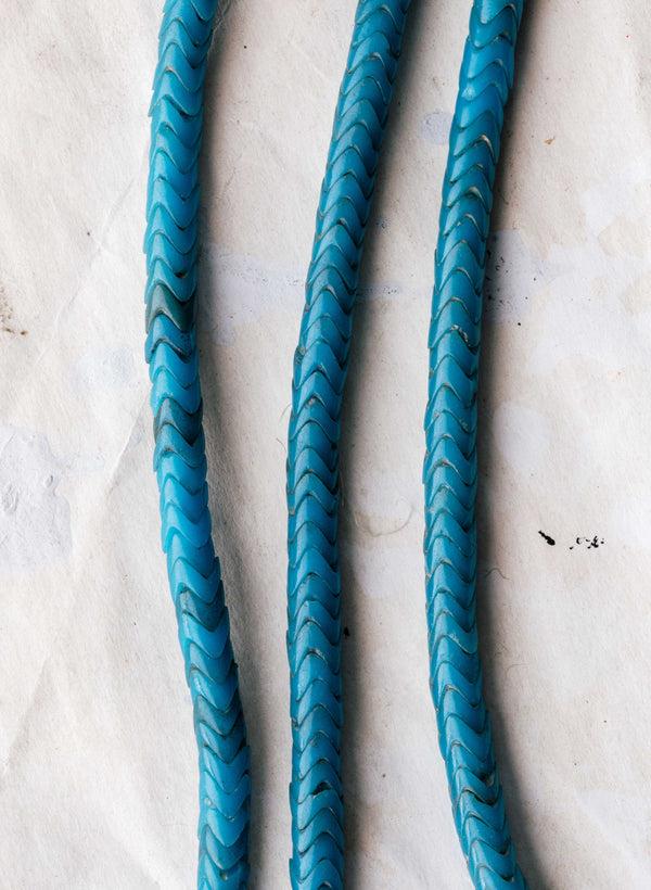 Imogene Willie Vintage African Snake Bead Necklace In Turquoise