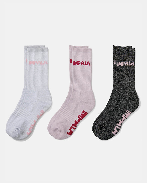 impala skate Impala Skate Socks 3 Pack Sparkle