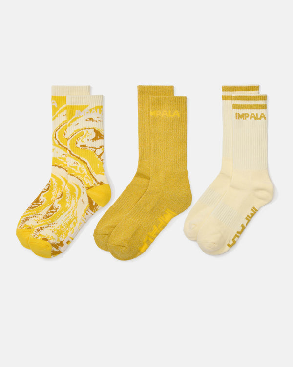 impala skate Impala Sock 3 Pack Marawa Gold